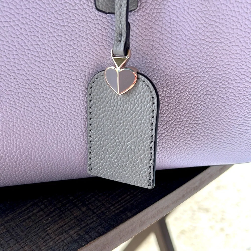 NWT Kate Spade Lavender, grey & cream satchel or tote. - Picture 5 of 13